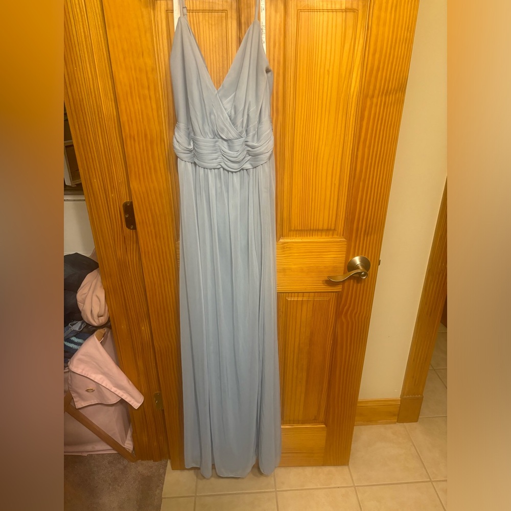 Celebrate David Bridal bridesmaid dress dusty blue size 4
